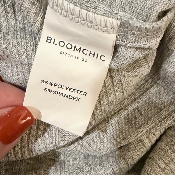 BloomChic Light Gray Ribbed Sweater - Picture 6 of 6